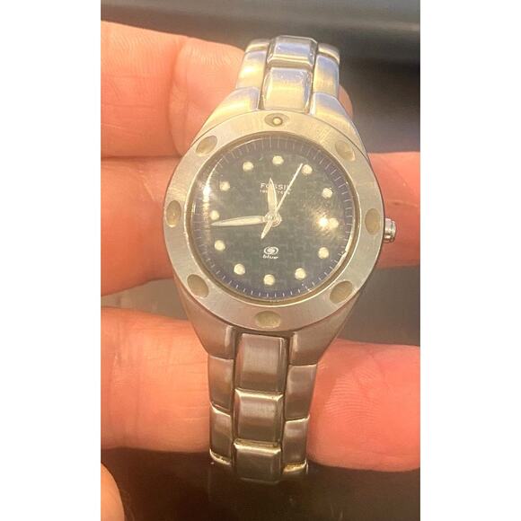 Women's 30mm Silver TYone Fossil Blue Watch, WR 100M, PR5099, Dark Face - Picture 3 of 4